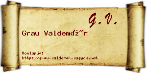 Grau Valdemár névjegykártya
